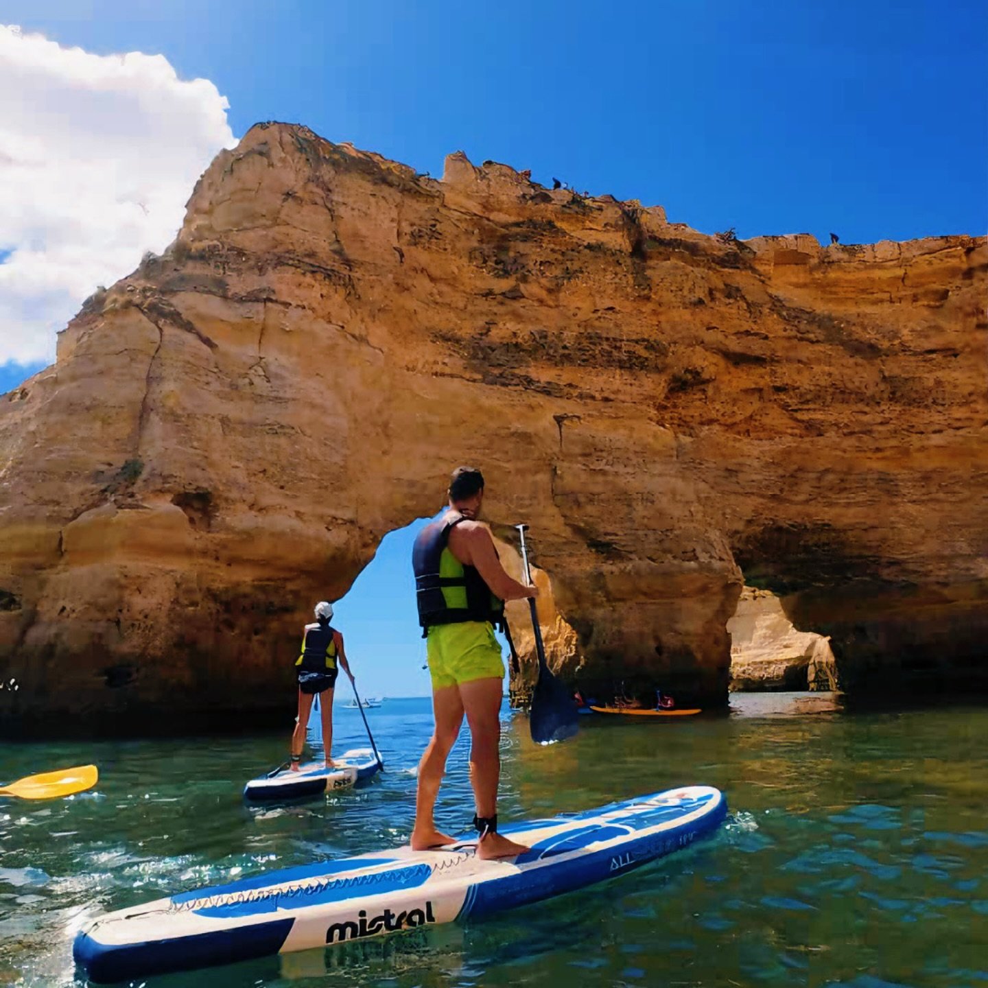 Kayaking the Algarve coast at golden hour